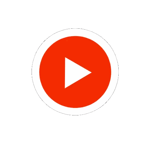 Red and White Play Button in Black Circle