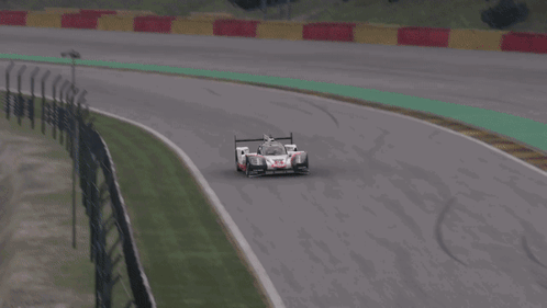 Red And White Race Car Number 5 GIF