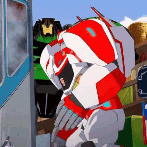 Red and White Robot Saying gdd