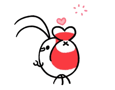 Red and White Shrimp with Heart