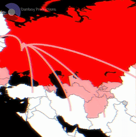 Red and White World Map Damboy Productions