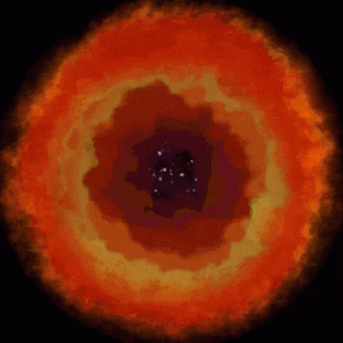 Red and Yellow Circle with Black Center