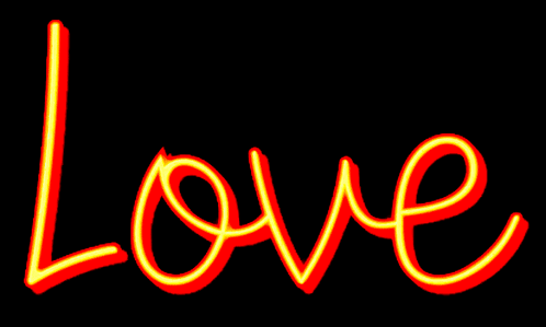 Red And Yellow Neon Love GIF
