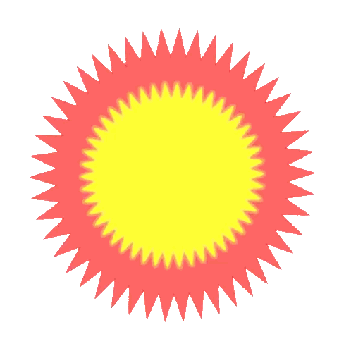 Red and Yellow Sun Saying Good Morning