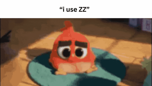 Red Angry Bird On Green Pillow Saying I Use Zz GIF