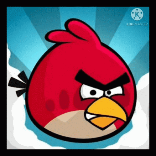 Red Angry Bird With Yellow Beak GIF