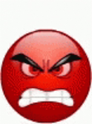 Red Angry Smiley Face With Teeth GIF