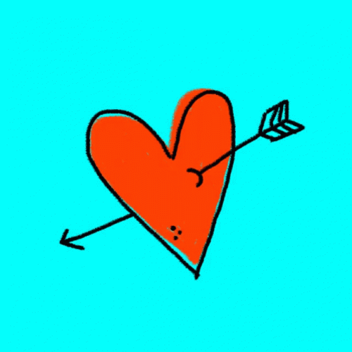 Red Animated Heart Attacked By Cupid Bows GIF