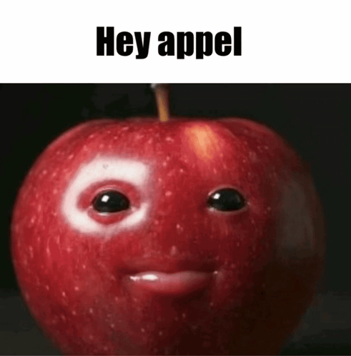 Red Apple Face Saying Hey Appel GIF