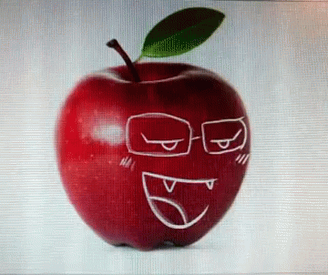 Red Apple With Glasses