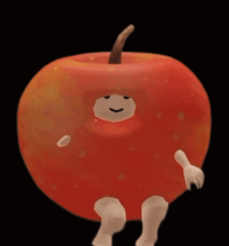Red Apple With White Face And Limbs GIF