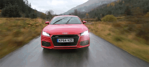 Red Audi In Speed GIF