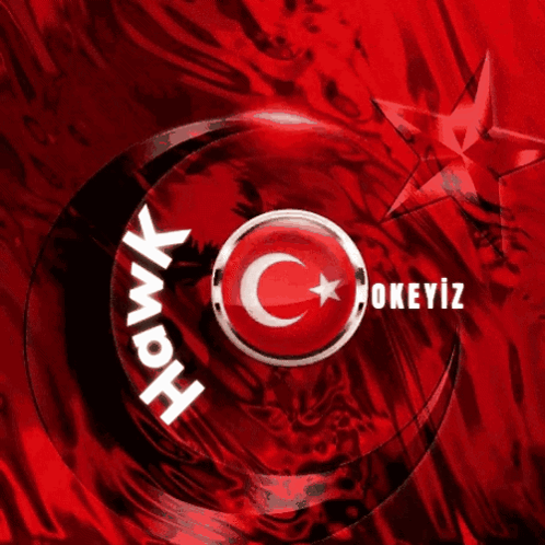 Red Background Hawk Logo Crescent Moon