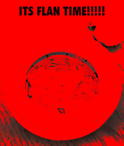 Red Background It's Flan Time