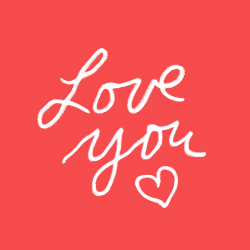 Red Background Love You In White Chalk GIF