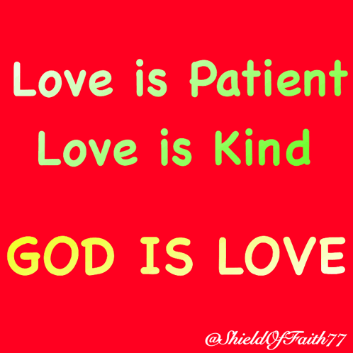 Red Background Saying Love Is Patient Love Is Kind God Is Love
