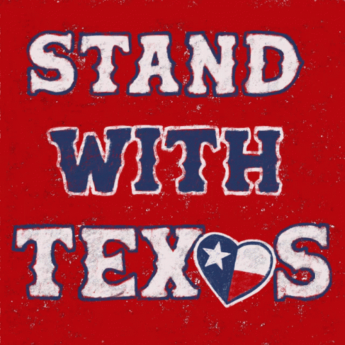 Red Background Stand With Texas