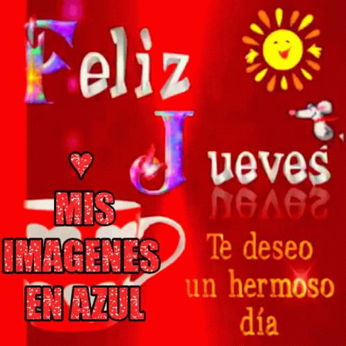 Red Background With feliz mis imagenes en azul