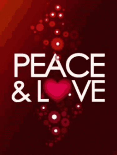 Red Background with Peace and Love
