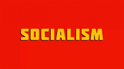 Red Background Yellow Text Socialism GIF