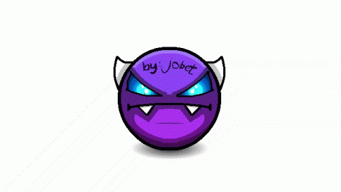 Red Ball with Green Horns and Jober Text