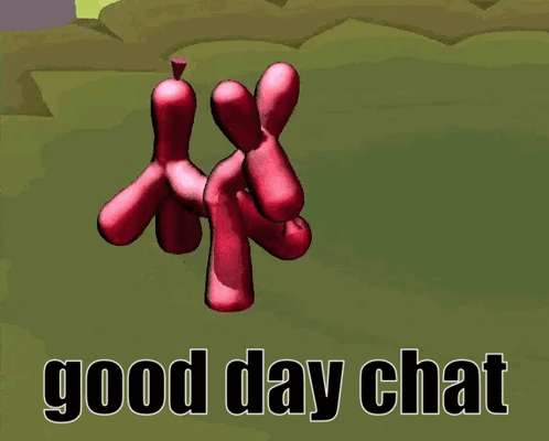Red Balloon Dog with Good Day Chat
