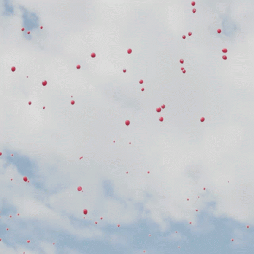 Red Balloons Huskers GIF