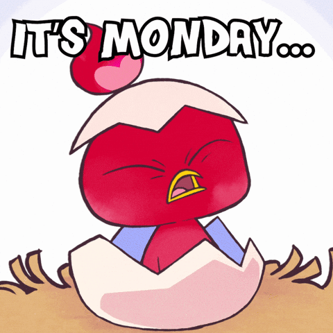 Red Bird In Egg Saying It's Monday GIF