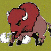 Red Bison Cartoon Drawing