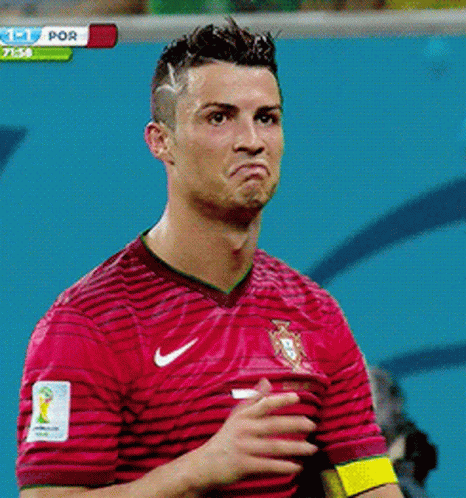 Red Black Nike Soccer Player Making Face