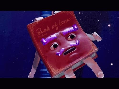 Red Book With Face Saying Book of Love