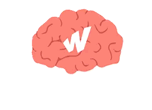 Red Brain with W and Big Brain Time Text