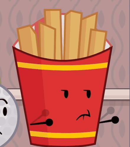 Red Bucket of French Fries With Sad Face
