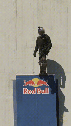 Red Bull Ad on Building in City