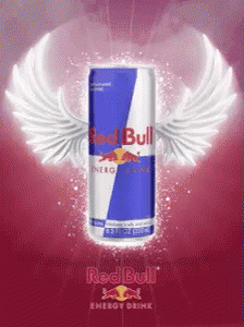Red Bull Can With Angel Wings GIF