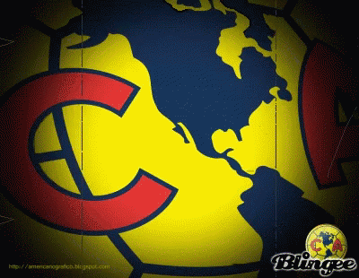 Red C and Blue Globe on Yellow Background