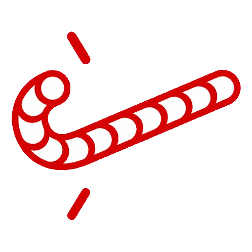 Red Candy Cane with Dots