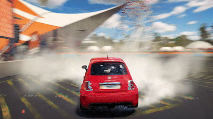 Red Car Drifting With Smoke GIF