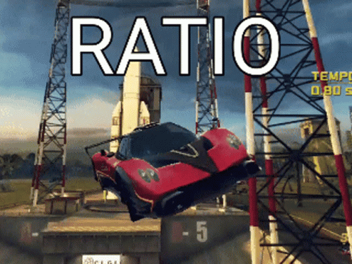 Red Car Flying With Ratio