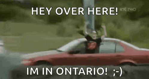 Red Car Man Says Hey Over Here GIF