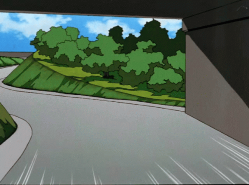 Red Car Overtaking Anime GIF