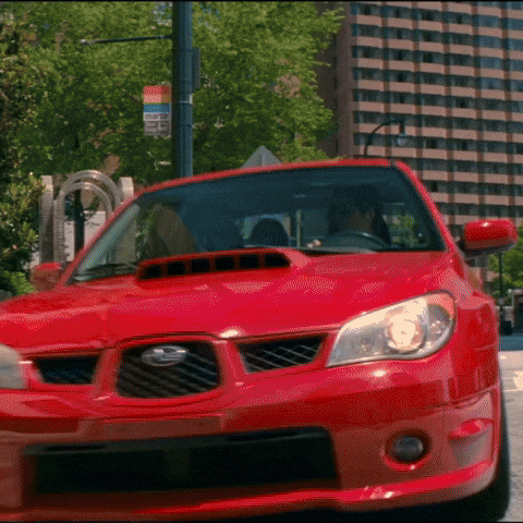 Red Car Spin In Circle Driving Crazy GIF