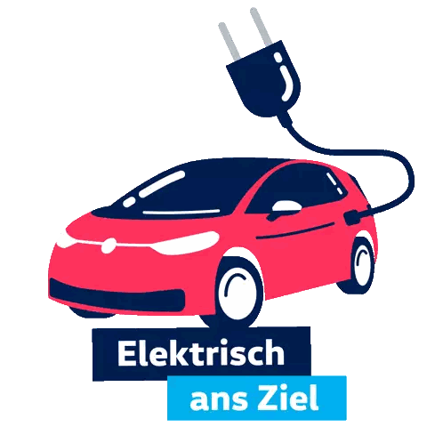 Red Car With Plug Elektrisch Ans Ziel