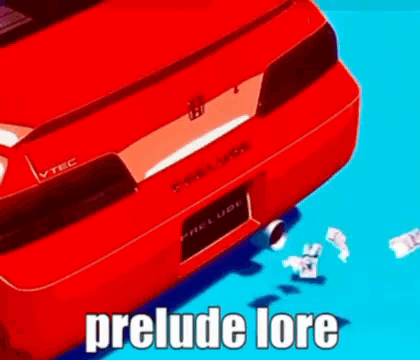Red Car with Prelude Lore