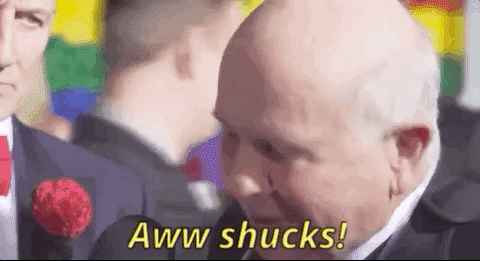 Red Carpet Interview Aww Shucks GIF