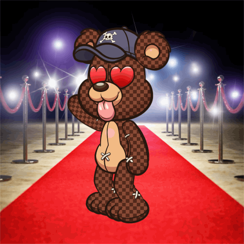 Red Carpet Killa Bear Waving GIF
