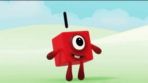 Red Cartoon Character Jumping With Black Object GIF