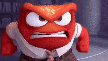 Red Cartoon Character Making Angry Face GIF