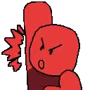 Red Cartoon Character Making Funny Face