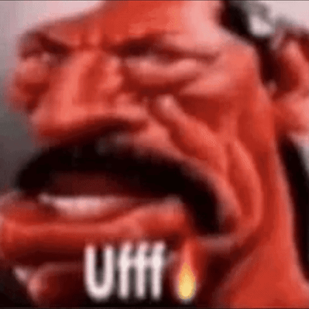 Red Cartoon Character Mouth Open Uff